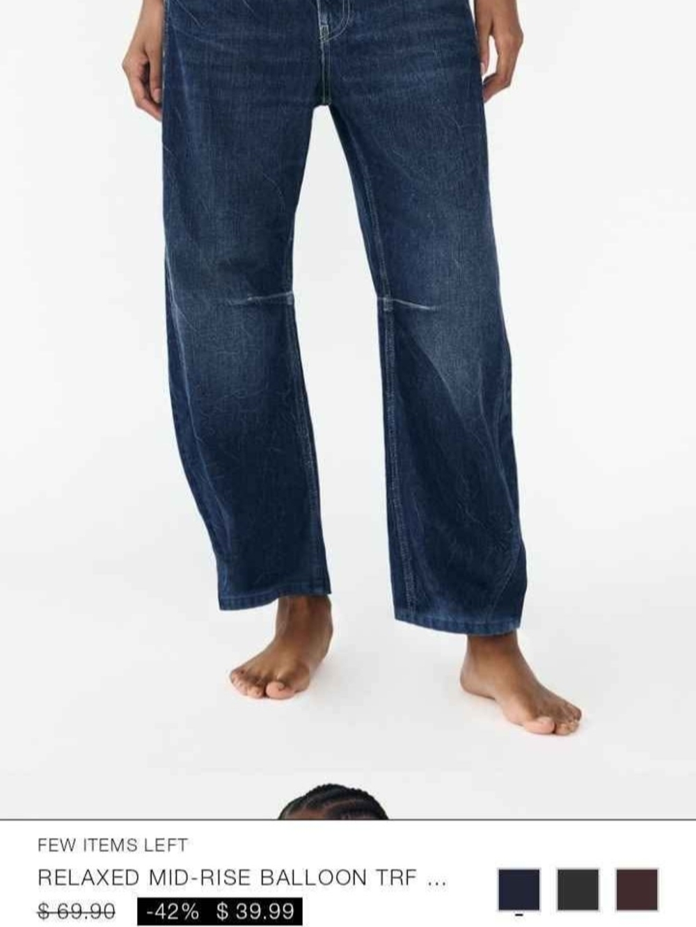 Zara Barrel Jeans - Dark Blue size 2